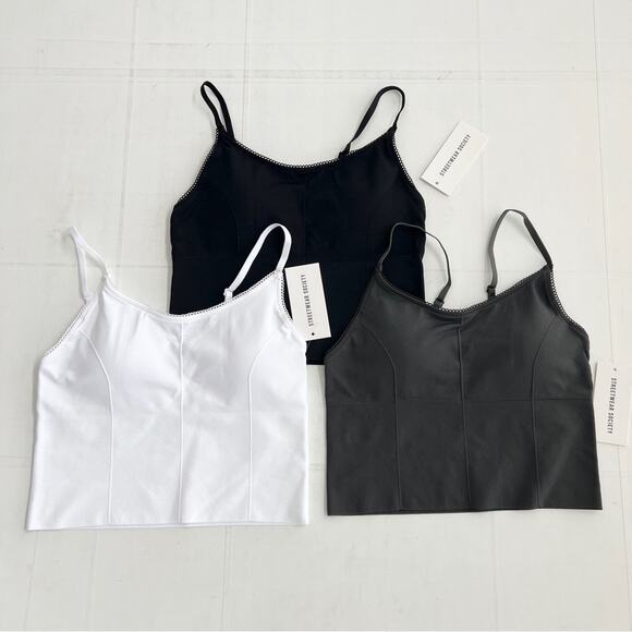 Forever 21 Tops - New STREETWEAR SOCIETY (3 Piece Set) Brami Cami Crop Top Adjustable Strap Padded